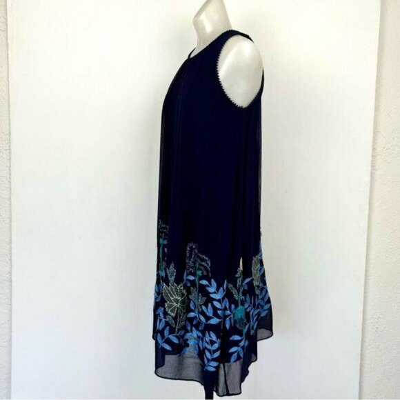 Anthro Not So Serious Pallavi Mohan embroidered Sleeveless Woodvine Swing Dress - Picture 3 of 10
